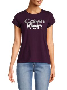 Футболка с размытым логотипом Calvin Klein, цвет Aubergine