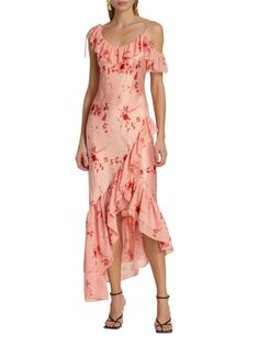 Шелковое платье макси Kersti с цветочным принтом Cinq À Sept, цвет Pale Rose