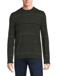 Полосатый свитер с круглым вырезом Autumn Cashmere, цвет Army