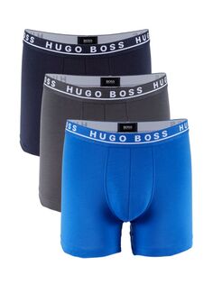 Комплект из 3 трусов-боксеров с логотипом Boss, цвет Assorted Blue