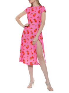 Платье миди Lily с высоким разрезом Alexia Admor, цвет Pink Floral