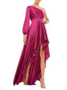 Асимметричное платье на одно плечо Mac Duggal, цвет Berry