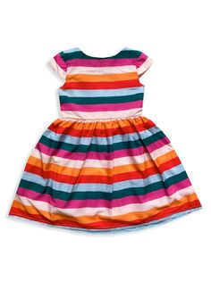 Полосатое платье для маленьких девочек и девочек Joe-Ella, цвет Pink Multi