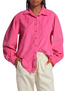 Рубашка Wylan из хлопкового вельвета в стиле вестерн Xirena, цвет Pink Peony