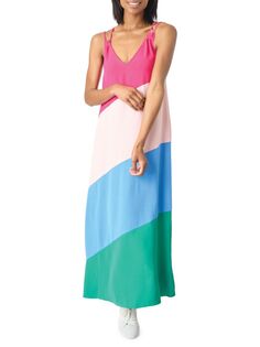 Свободное платье макси с цветными блоками Gibsonlook, цвет Pink Multi