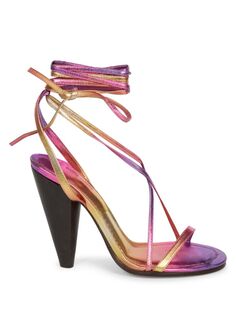 Кожаные сандалии Aliza с эффектом омбре Isabel Marant, цвет Pink Multicolor