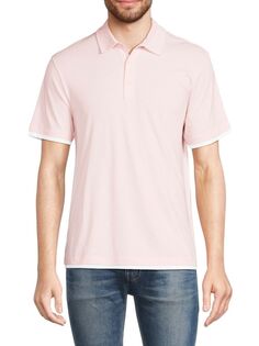 Двухслойная рубашка-поло из хлопка пима Vince, цвет Pink Sand