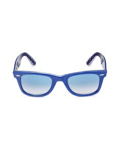 Круглые солнцезащитные очки 50MM Ray-Ban, цвет Black Blue