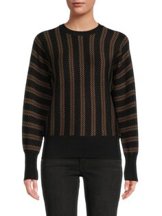 Полосатый свитер с круглым вырезом Yal New York, цвет Black Brown