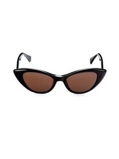 Солнцезащитные очки «кошачий глаз» в стиле ретро, 51 мм Max Mara, цвет Black Brown