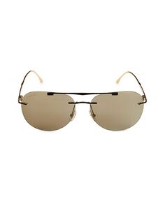 Солнцезащитные очки-авиаторы 62MM Longines, цвет Black Beige