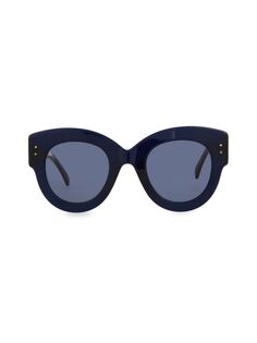 Круглые солнцезащитные очки 48MM Alaïa, цвет Black Blue