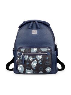Маленький кожаный рюкзак Stark VI Mcm, цвет Black Blue