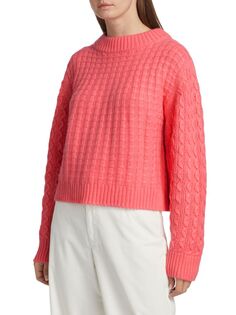 Кашемировый свитер смешанной вязки Lafayette 148 New York, цвет Primrose