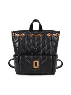 Кожаный рюкзак Lafayette с логотипом Karl Lagerfeld Paris, цвет Black Gold