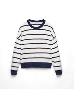 Джемпер Oysho Striped Pearl-knit, белый