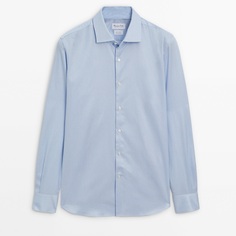 Рубашка Massimo Dutti Slim Fit Micro-striped, голубой