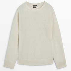 Джемпер Massimo Dutti Cotton Crew Neck, кремовый