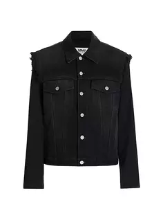 Комбинированная джинсовая куртка Mm6 Maison Margiela, черный
