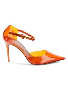 Прозрачные туфли Ursinagl Amina Muaddi, оранжевый