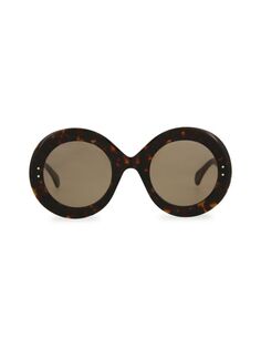 Круглые солнцезащитные очки 50 мм Alaïa, цвет Black Havana