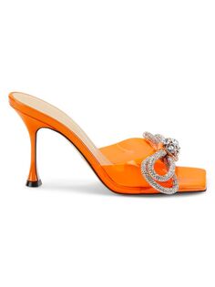 Мюли с квадратным носком и кристаллами Bow Mach &amp; Mach, оранжевый