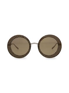 Круглые солнцезащитные очки 63MM Alaïa, цвет Ruthenium