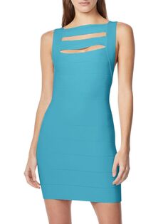 Миниатюрное облегающее платье Icon Bandage Herve Leger, цвет Sea Foam Hervé Léger