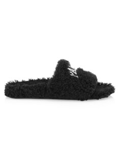 шлепанцы с логотипом Furry Balenciaga, цвет Black White