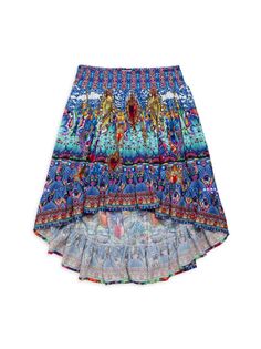 Высокая низкая юбка для девочек Milla By Camilla, цвет Blue Multicolor