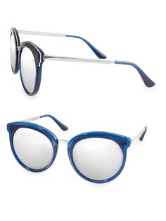 Круглые солнцезащитные очки POPPY 54MM Aqs, цвет Blue Steel