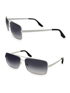 Прямоугольные солнцезащитные очки STEEL 60MM Aqs, цвет Steel
