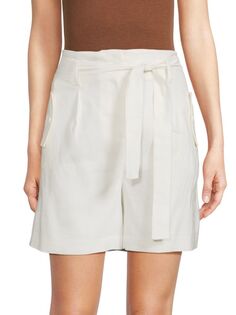 Льняные шорты с поясом Calvin Klein, цвет Soft White