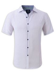 Рубашка с коротким рукавом приталенного кроя в горошек Tom Baine, белый