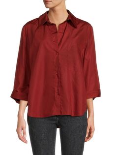 Однотонная рубашка с высоким низким воротником Twp, цвет Terracotta