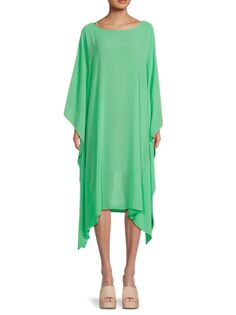 Полупрозрачное асимметричное платье миди Renee C., цвет Tea Green