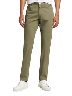 Узкие хлопковые брюки Saks Fifth Avenue, цвет Burnt Olive