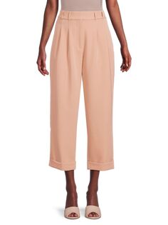 Укороченные брюки со складками с высокой посадкой Dkny, цвет Cafe Pink
