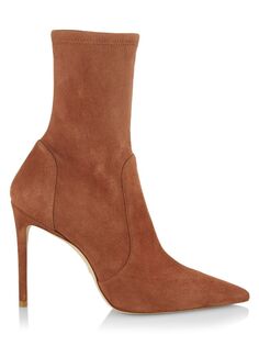 Замшевые эластичные ботильоны Stuart 100 Stuart Weitzman, цвет Cappuccino