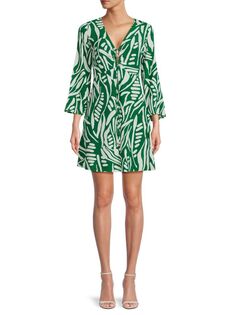 Мини-платье с абстрактным V-образным вырезом Ba&amp;Sh, цвет Vert Tuileries Ba&Sh