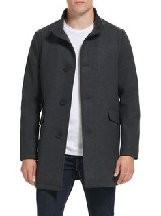 Пальто из смесовой шерсти с капюшоном Kenneth Cole, цвет Charcoal