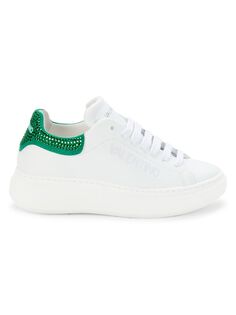 Кожаные кроссовки Fresia с шипами Mario Valentino, цвет White Green