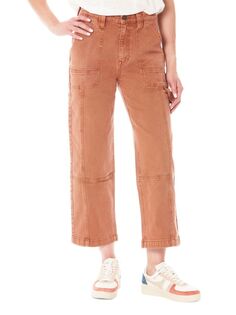 Джинсы-карго до щиколотки с высокой посадкой и широкими штанинами Nicole Miller, цвет Cinnamon