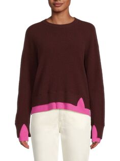 Кашемировый свитер с круглым вырезом и двойными манжетами Design 365, цвет Cinnabar