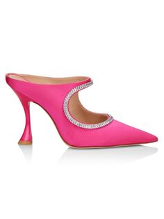 Атласные мюли Curve, украшенные кристаллами Stuart Weitzman, розовый