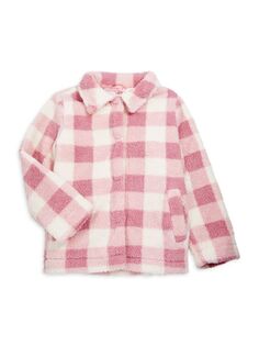 Клетчатая куртка из искусственной овчины для маленьких девочек Urban Republic, розовый