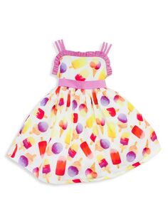 Платье Cool Treats с рюшами для маленьких девочек и девочек Joe-Ella, розовый