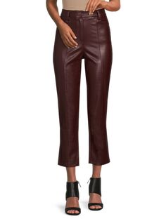 Укороченные брюки Jen из искусственной кожи Lblc The Label, цвет Elderberry