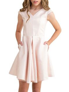 Платье А-силуэта с короткими рукавами для девочек Un Deux Trois, розовый
