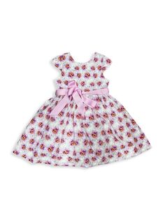 Платье с цветочным бантом для малышей и маленьких девочек Joe-Ella, розовый